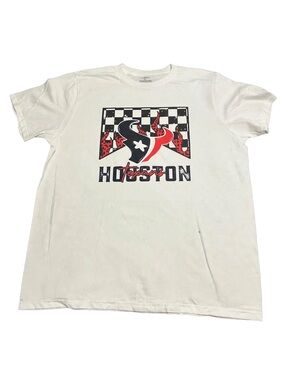 Houston Texans White Graphic Crewneck T-Shirt